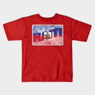 Haiti Vintage style retro souvenir Kids T-Shirt